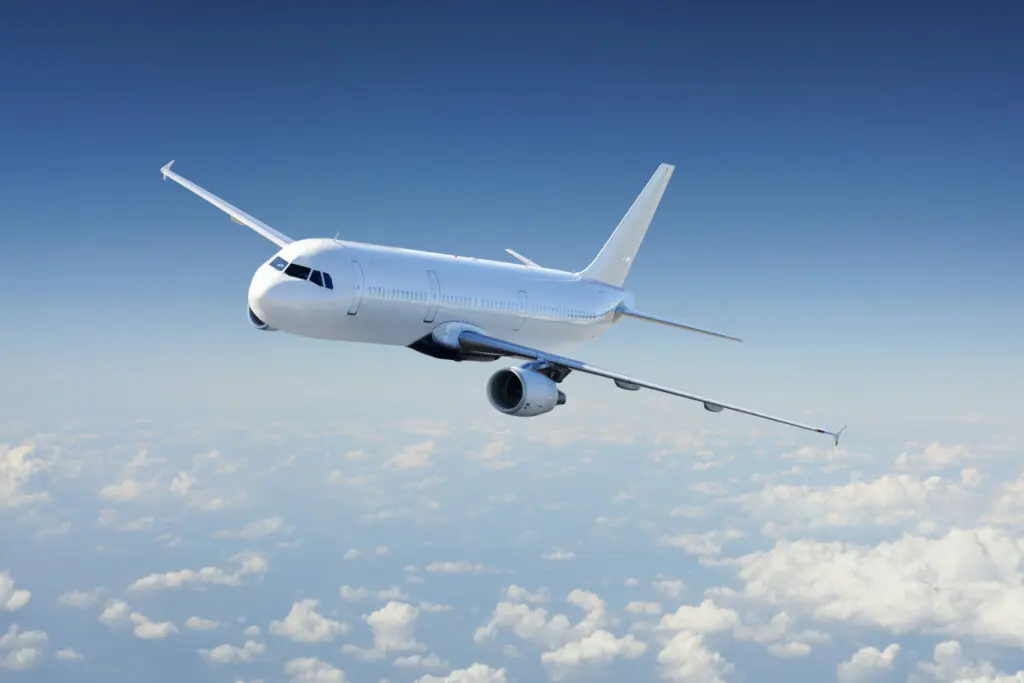 Airplane above clouds